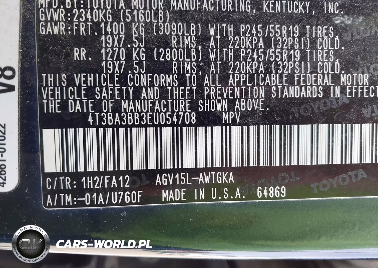 2014 Toyota Venza Le VIN:4T3BA3BB3EU054708 - 9