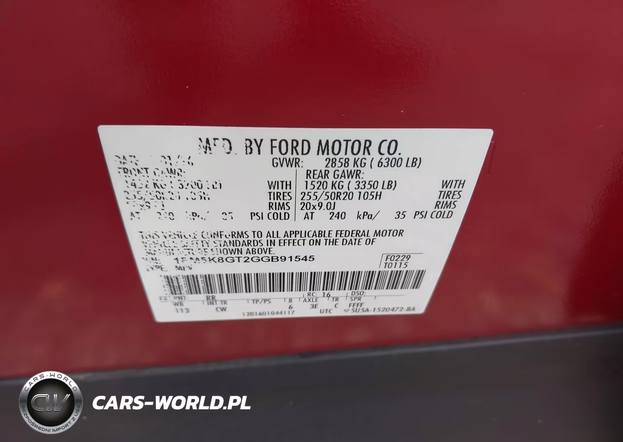 2016 Ford Explorer Sport VIN:1FM5K8GT2GGB91545 - 9