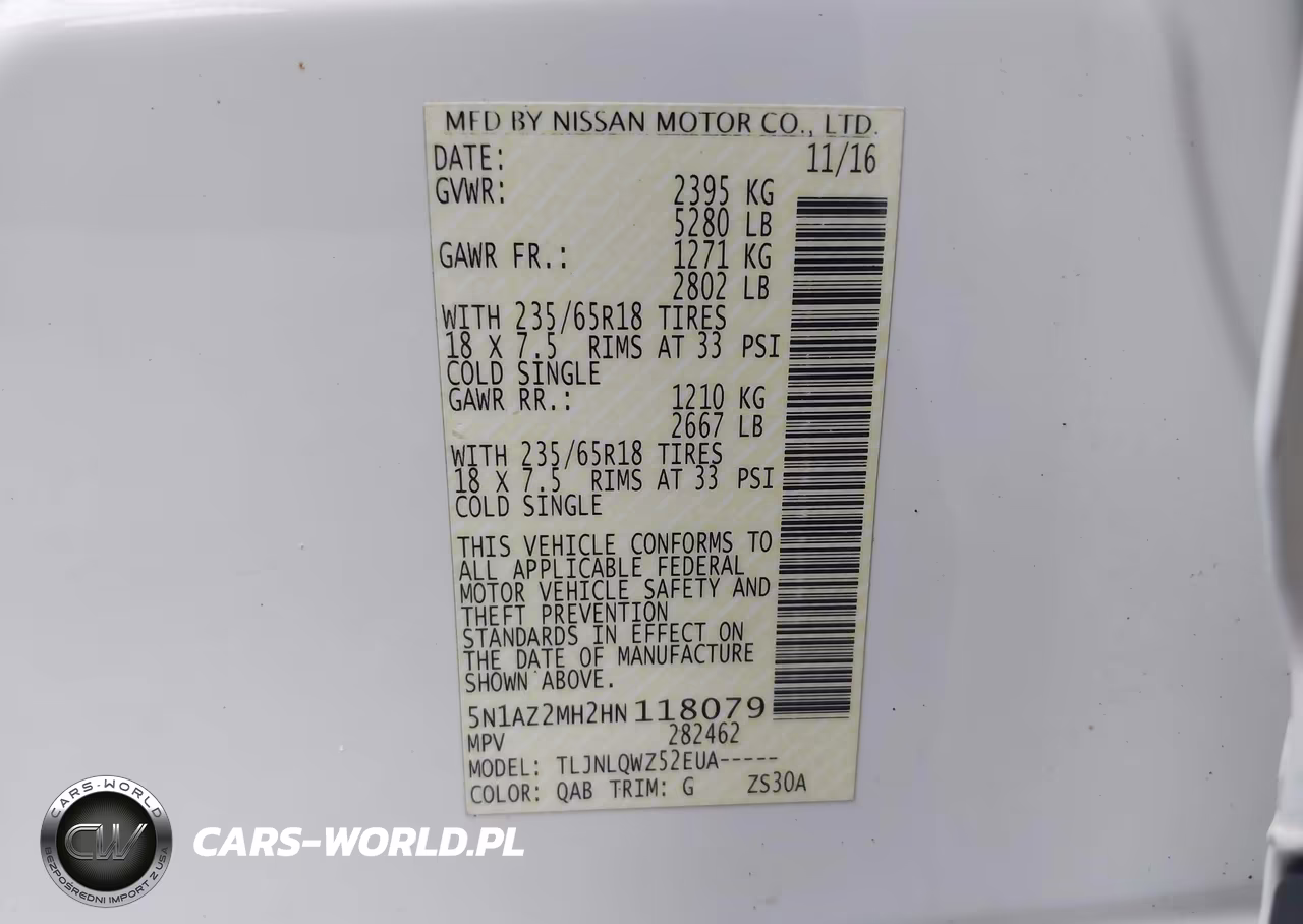 2017 Nissan Murano Sv VIN:5N1AZ2MH2HN118079 - 9