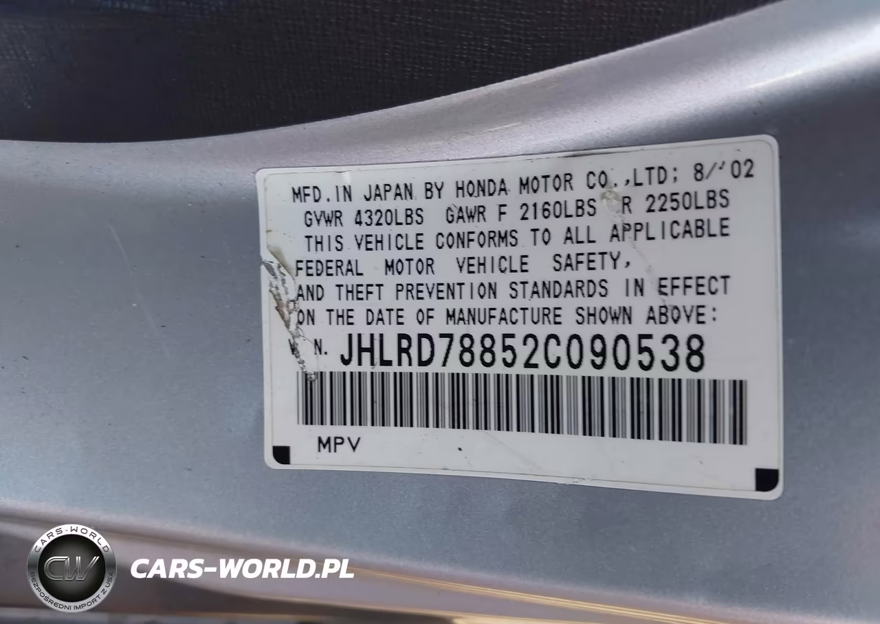 2002 Honda Cr-V Ex VIN:JHLRD78852C090538 - 9