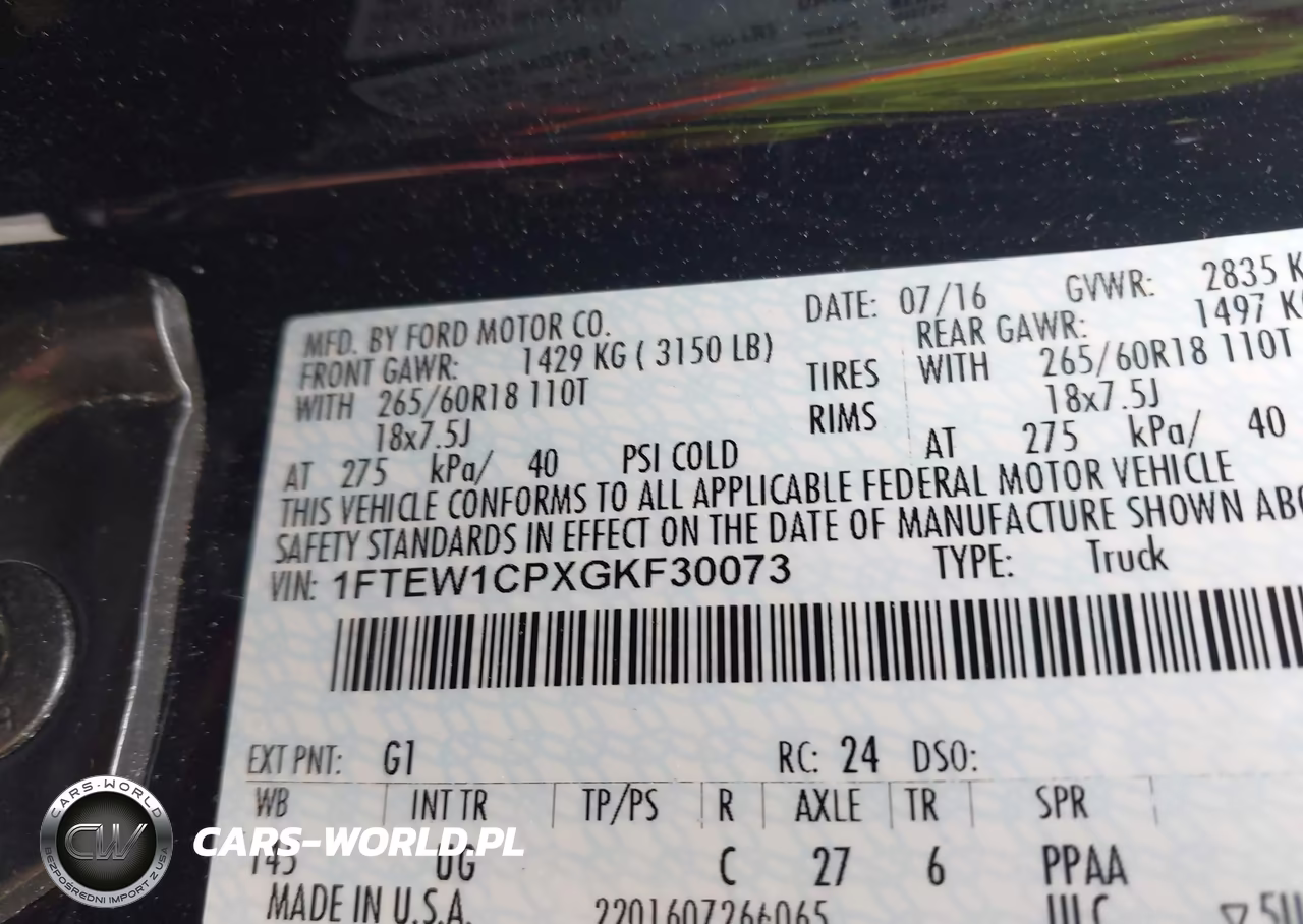 2016 Ford F-150 Xlt VIN:1FTEW1CPXGKF30073 - 9