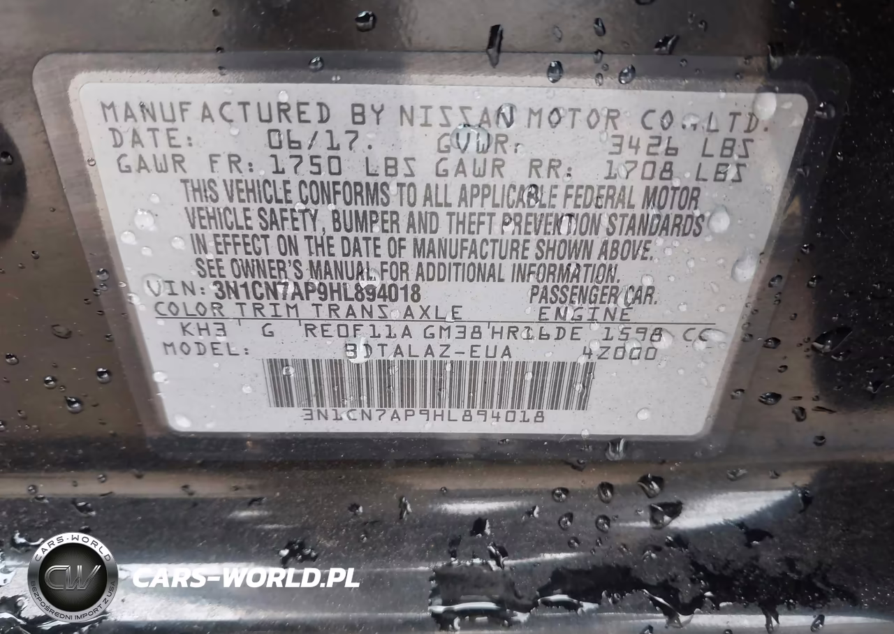 2017 Nissan Versa 1.6 S VIN:3N1CN7AP9HL894018 - 9