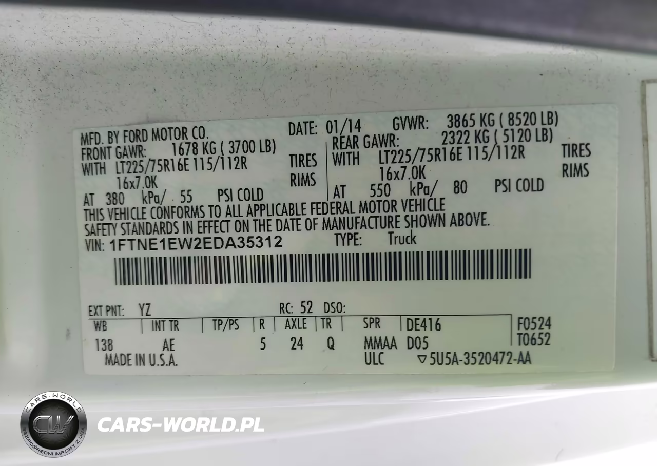 2014 Ford E-150 Commercial VIN:1FTNE1EW2EDA35312 - 9