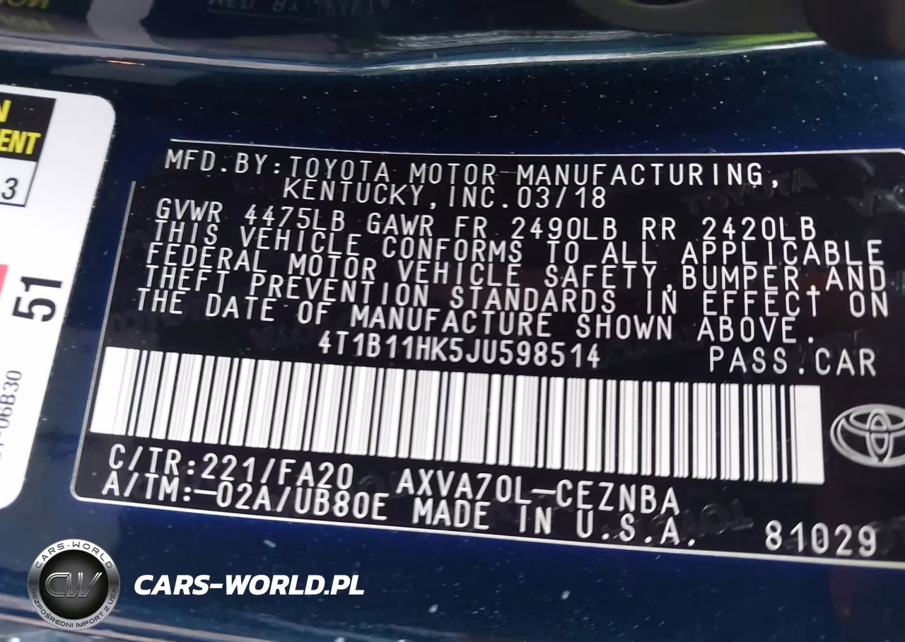 2018 Toyota Camry Le VIN:4T1B11HK5JU598514 - 9