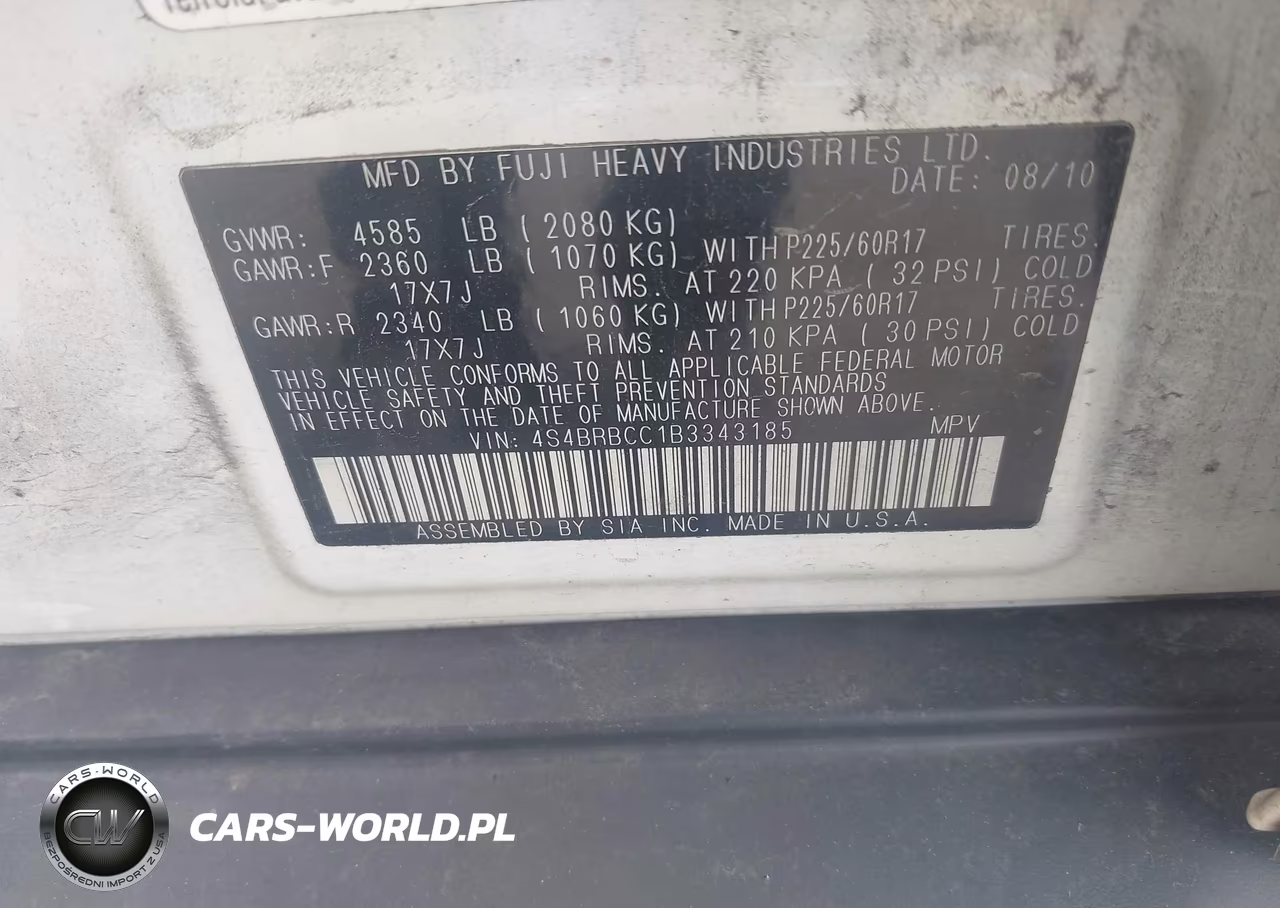 2011 Subaru Outback 2.5I Premium VIN:4S4BRBCC1B3343185 - 9