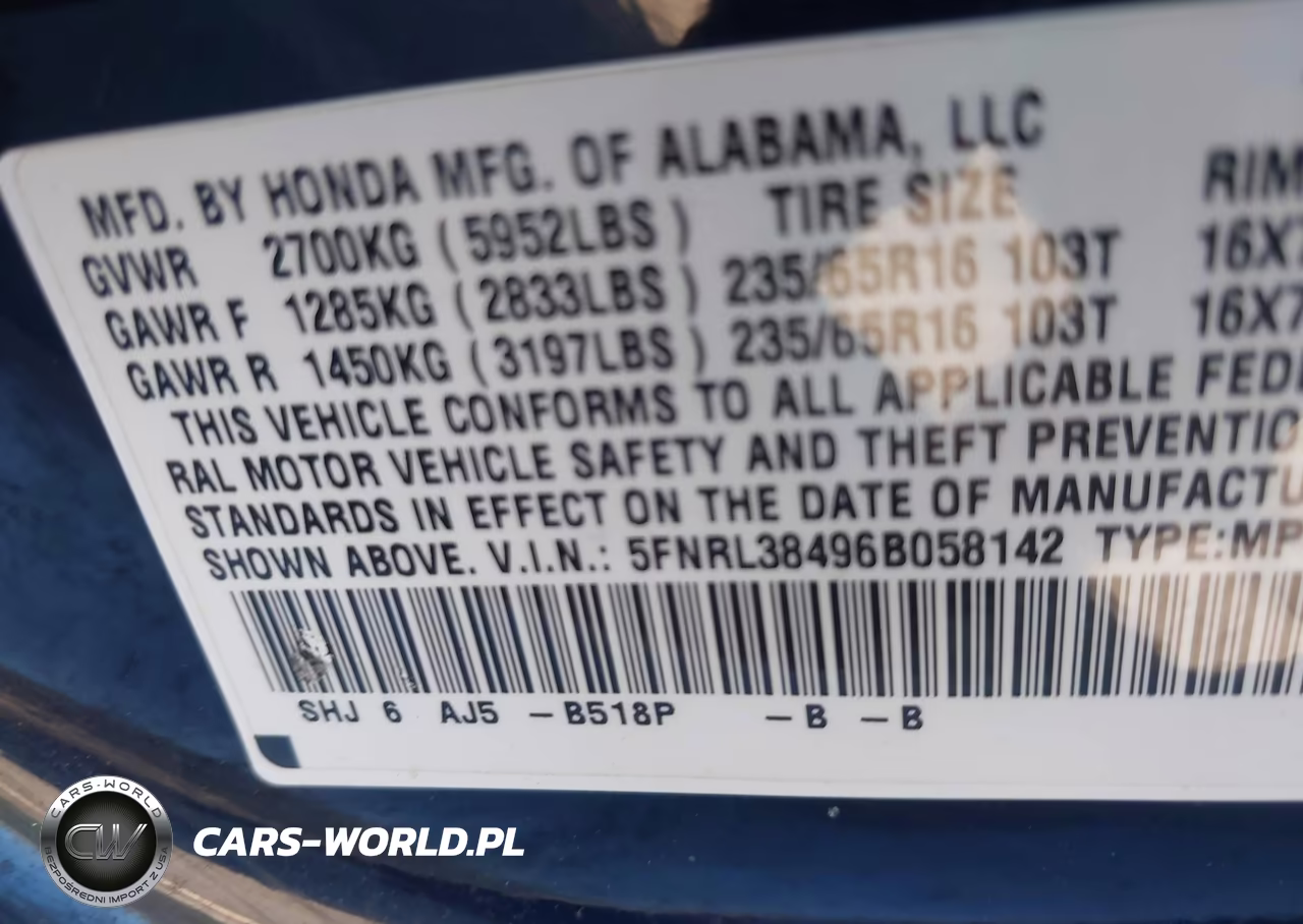 2006 Honda Odyssey Ex VIN:5FNRL38496B058142 - 9