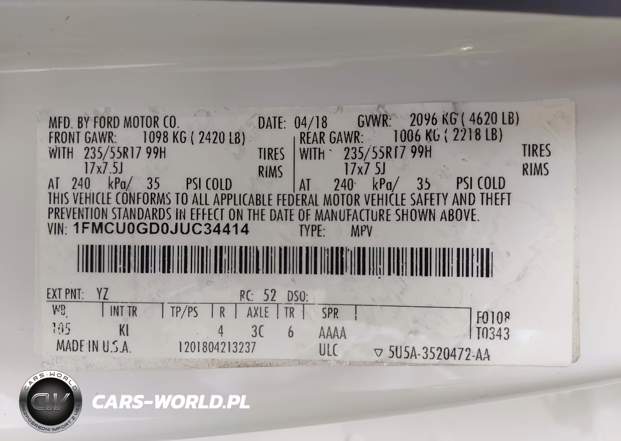 2018 Ford Escape Se VIN:1FMCU0GD0JUC34414 - 9