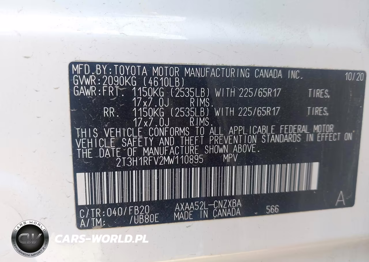 2021 Toyota Rav4 Le VIN:2T3H1RFV2MW110895 - 9