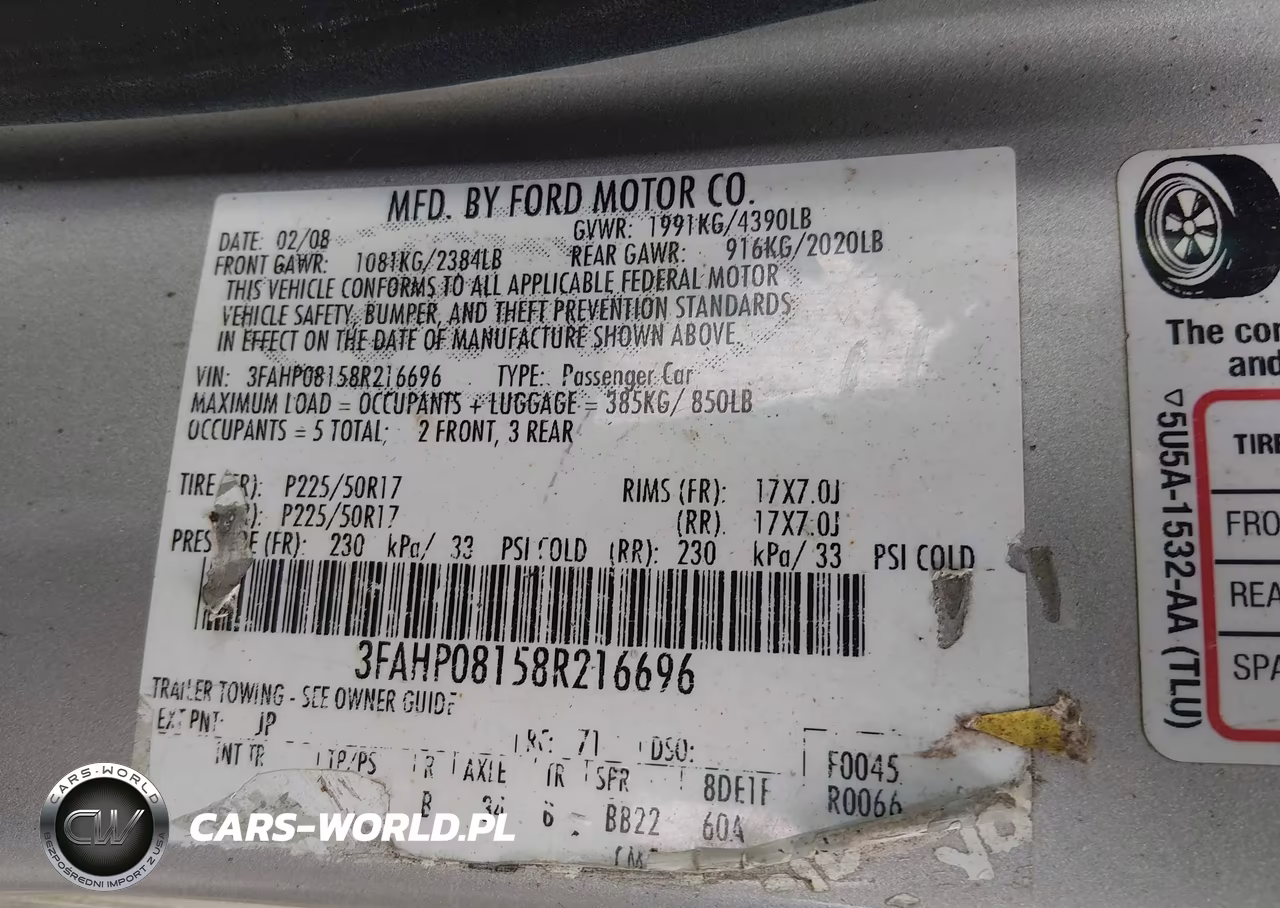 2008 Ford Fusion Sel VIN:3FAHP08158R216696 - 9