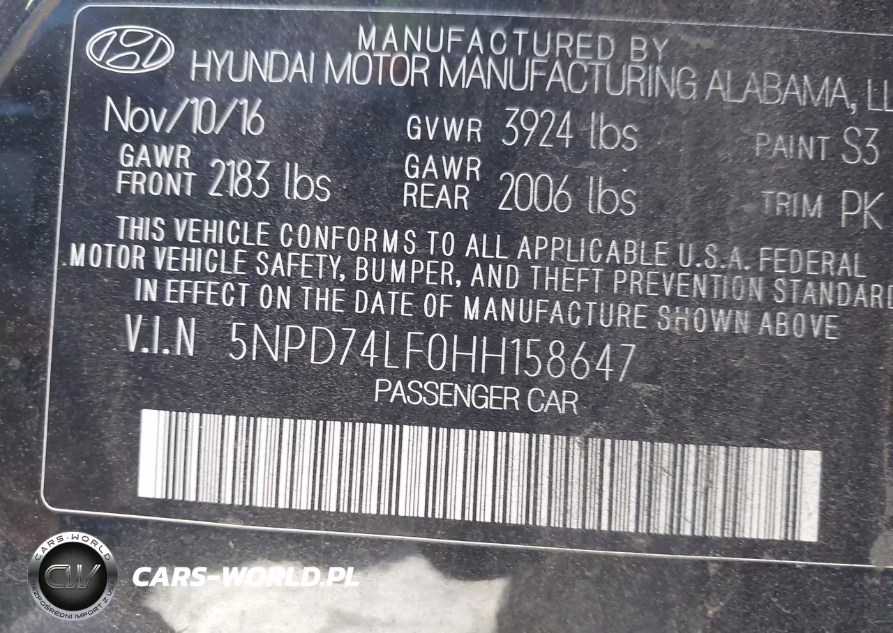 2017 Hyundai Elantra Se VIN:5NPD74LF0HH158647 - 9