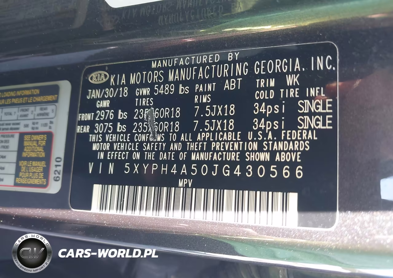 2018 Kia Sorento 3.3L Ex VIN:5XYPH4A50JG430566 - 9