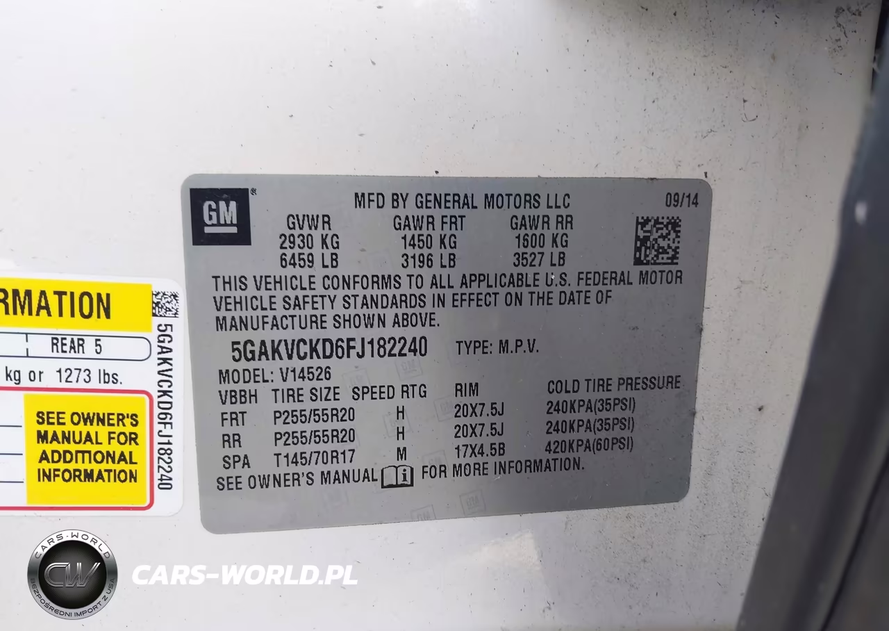 2015 Buick Enclave Premium VIN:5GAKVCKD6FJ182240 - 9