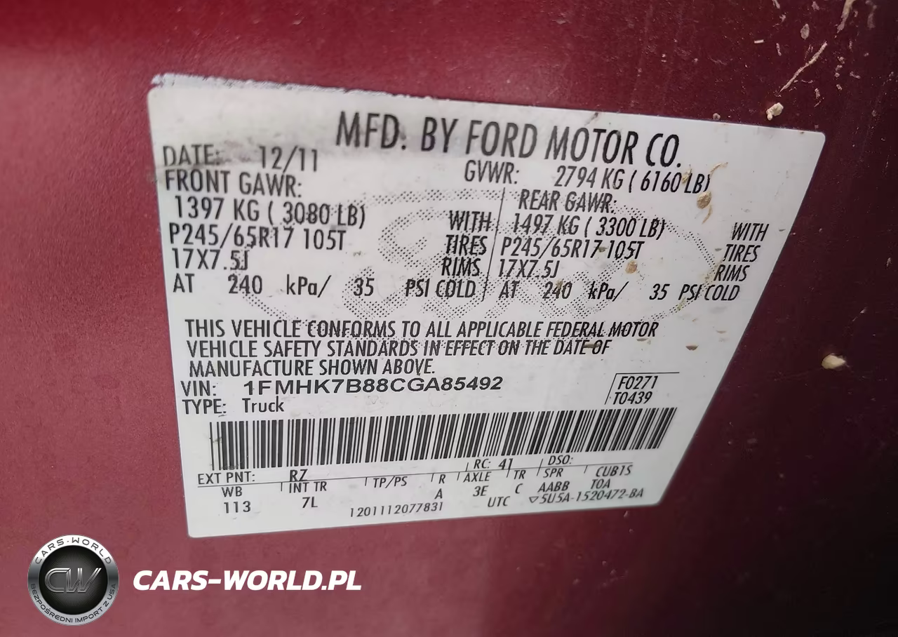 2012 Ford Explorer VIN:1FMHK7B88CGA85492 - 9
