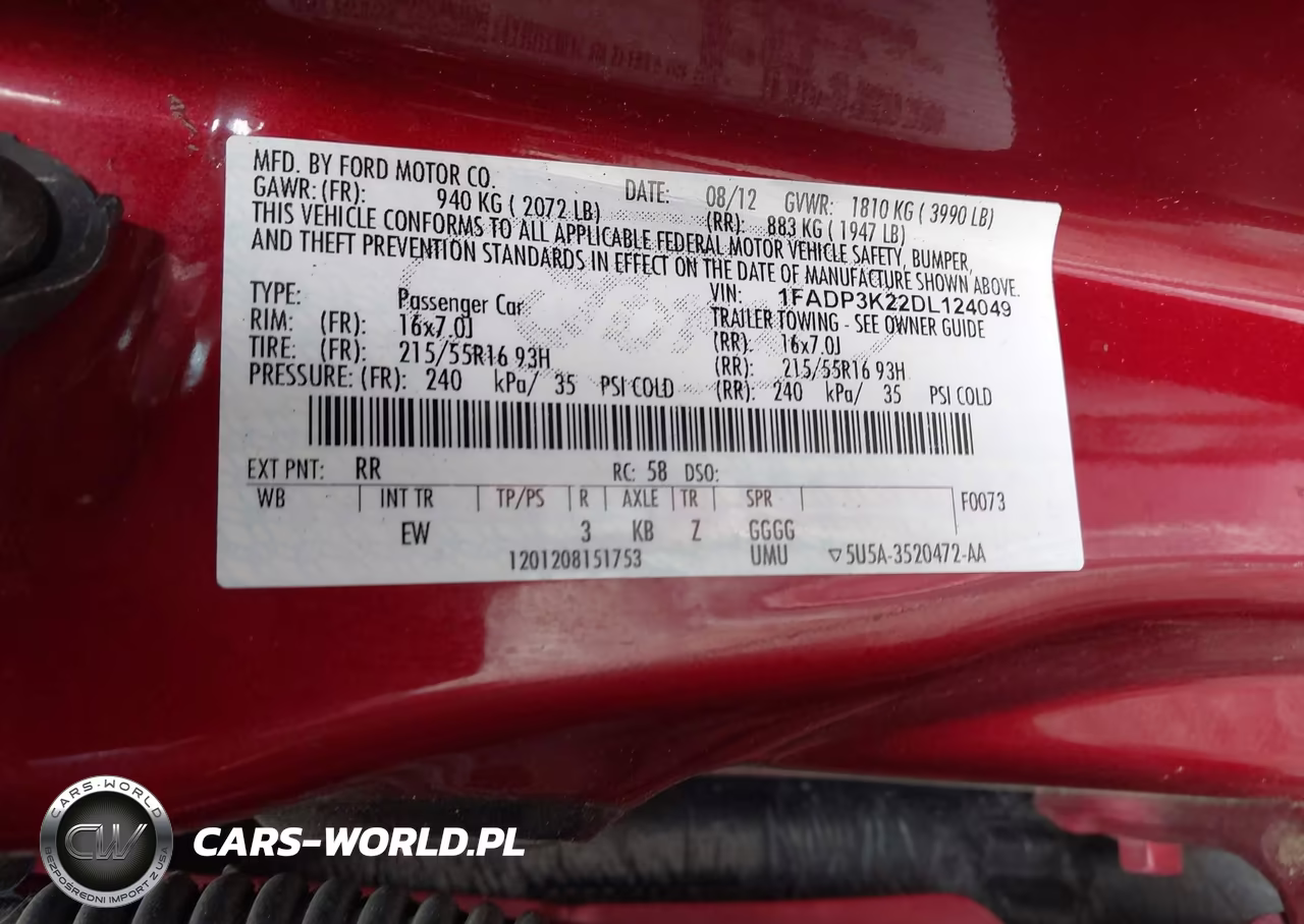 2013 Ford Focus Se VIN:1FADP3K22DL124049 - 9