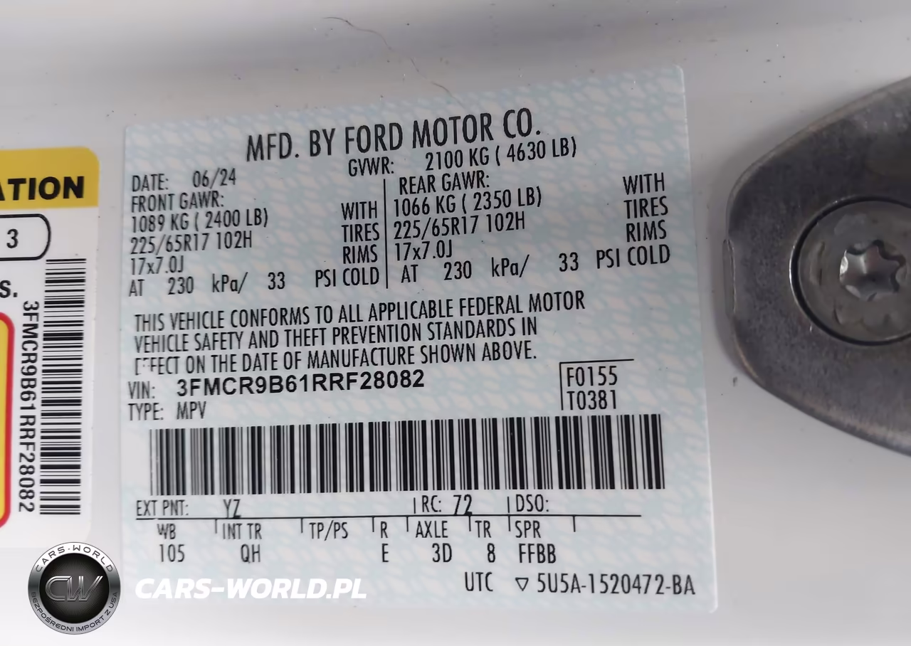 2024 Ford Bronco Sport Big Bend VIN:3FMCR9B61RRF28082 - 9