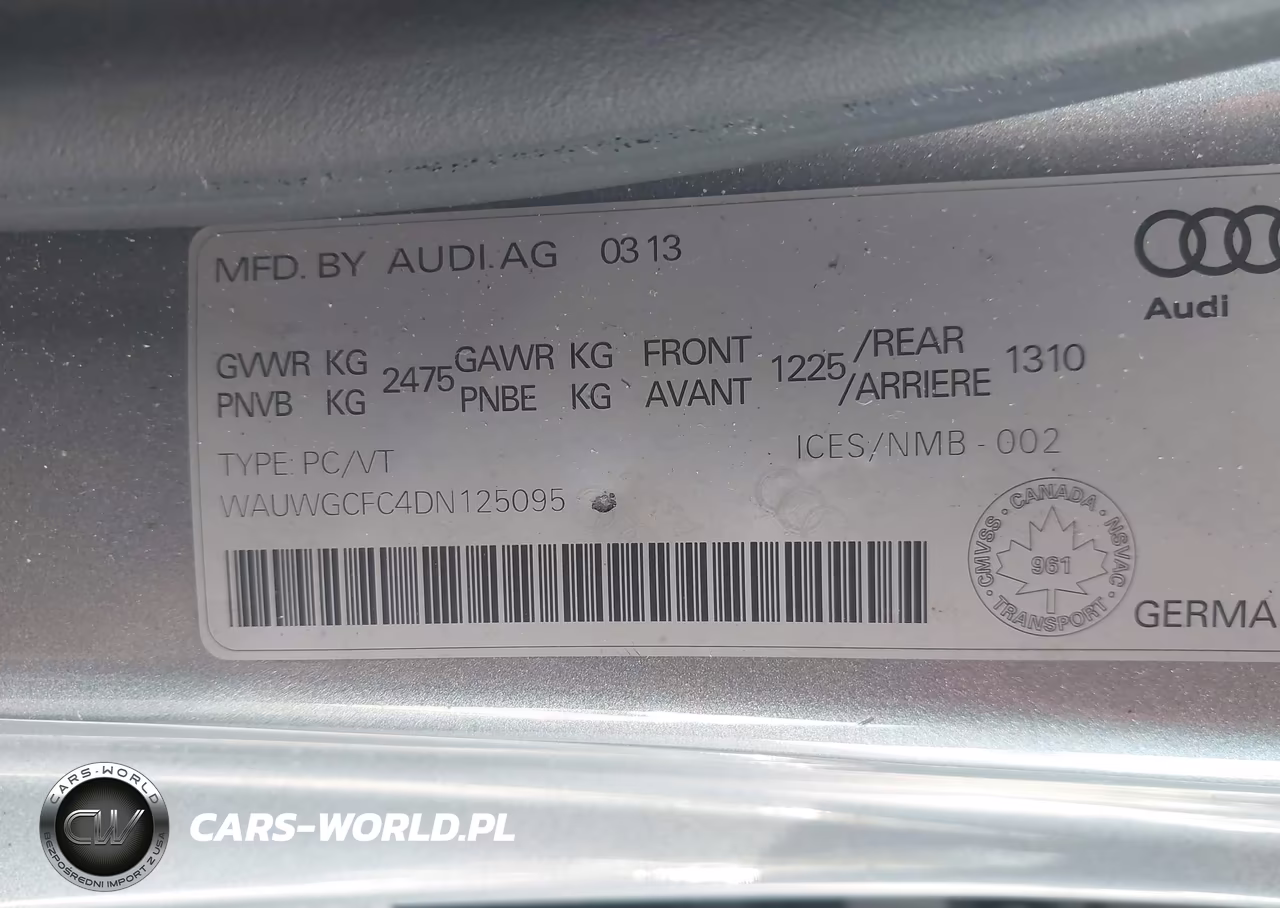 2013 Audi A7 3.0T VIN:WAUWGCFC4DN125095 - 9