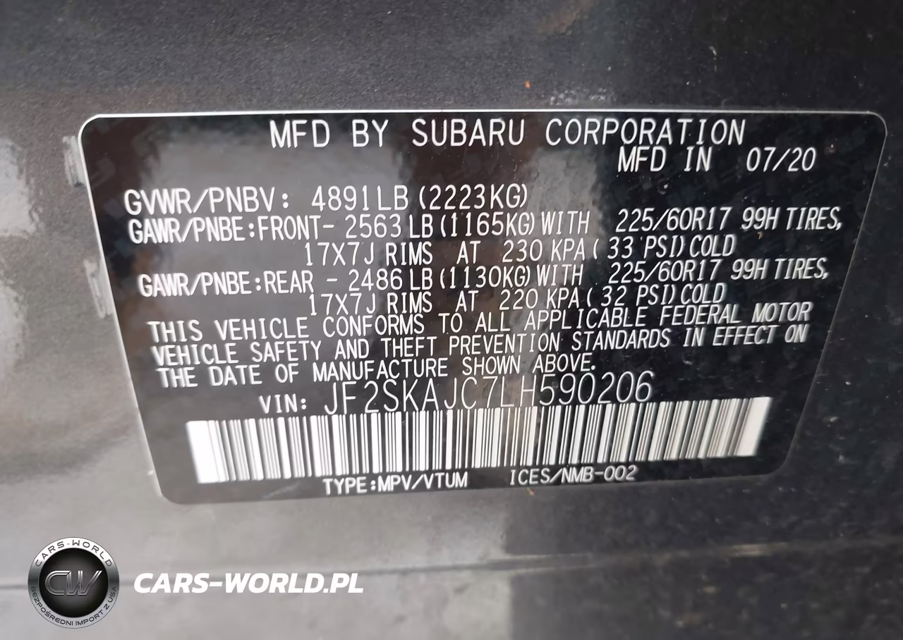 2020 Subaru Forester Premium VIN:JF2SKAJC7LH590206 - 9