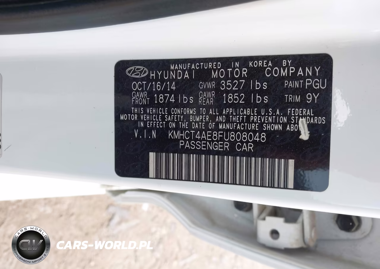 2015 Hyundai Accent Gls VIN:KMHCT4AE8FU808048 - 9