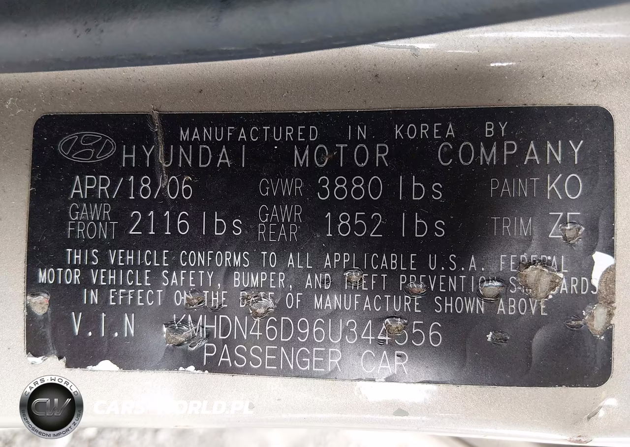 2006 Hyundai Elantra Gls-Limited VIN:KMHDN46D96U344556 - 9