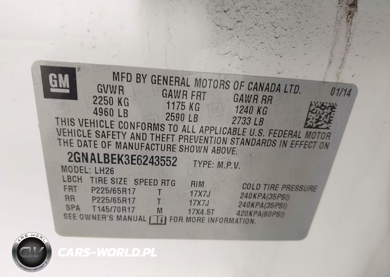 2014 Chevrolet Equinox Lt VIN:2GNALBEK3E6243552 - 9