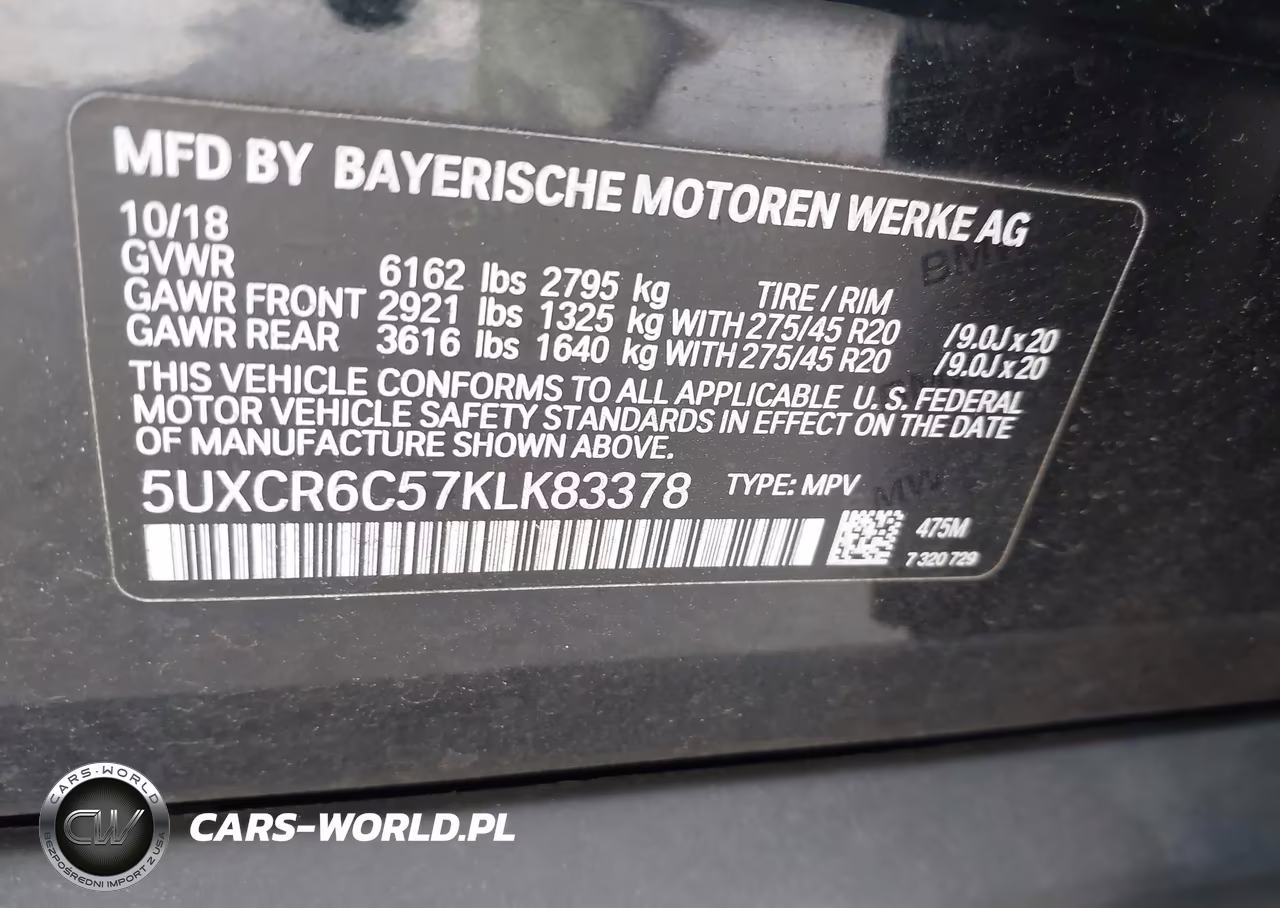 2019 BMW X5 xDrive40I VIN:5UXCR6C57KLK83378 - 9