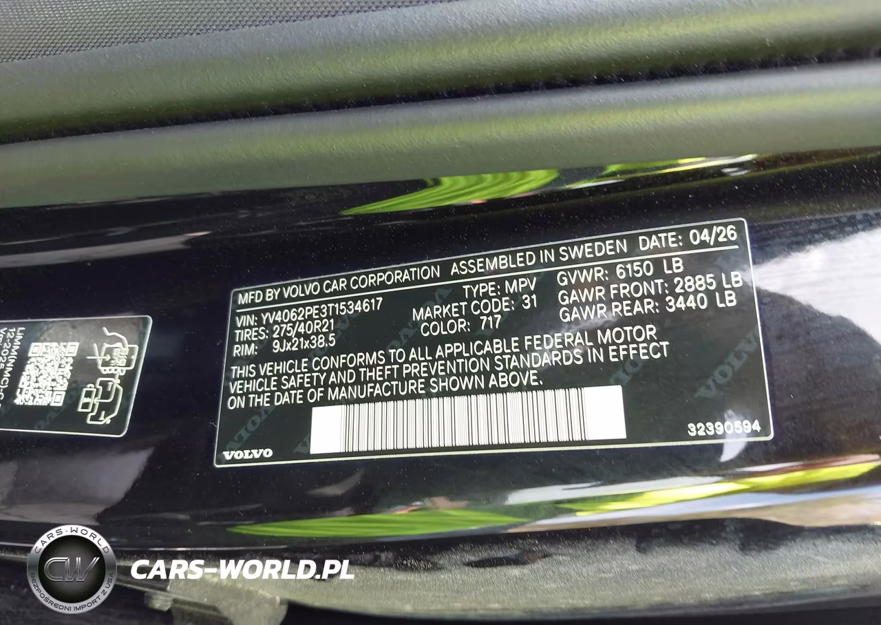 2026 Volvo Xc90 Plus, B6 Awd Gas (Mild Hybrid), Gasoline, Bright, 7 Seats VIN:YV4062PE3T1534617 - 9