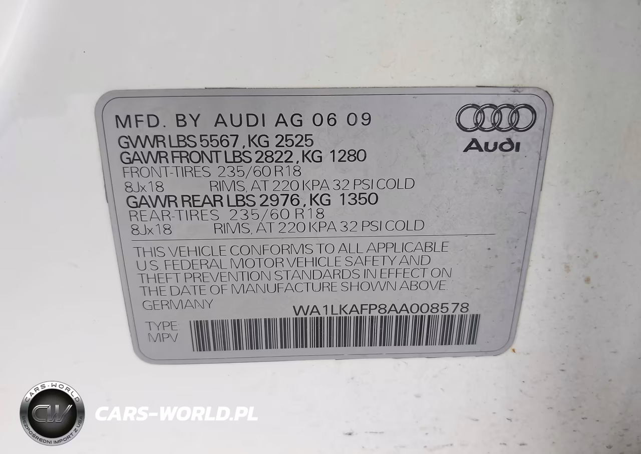 2010 Audi Q5 3.2 Premium VIN:WA1LKAFP8AA008578 - 9