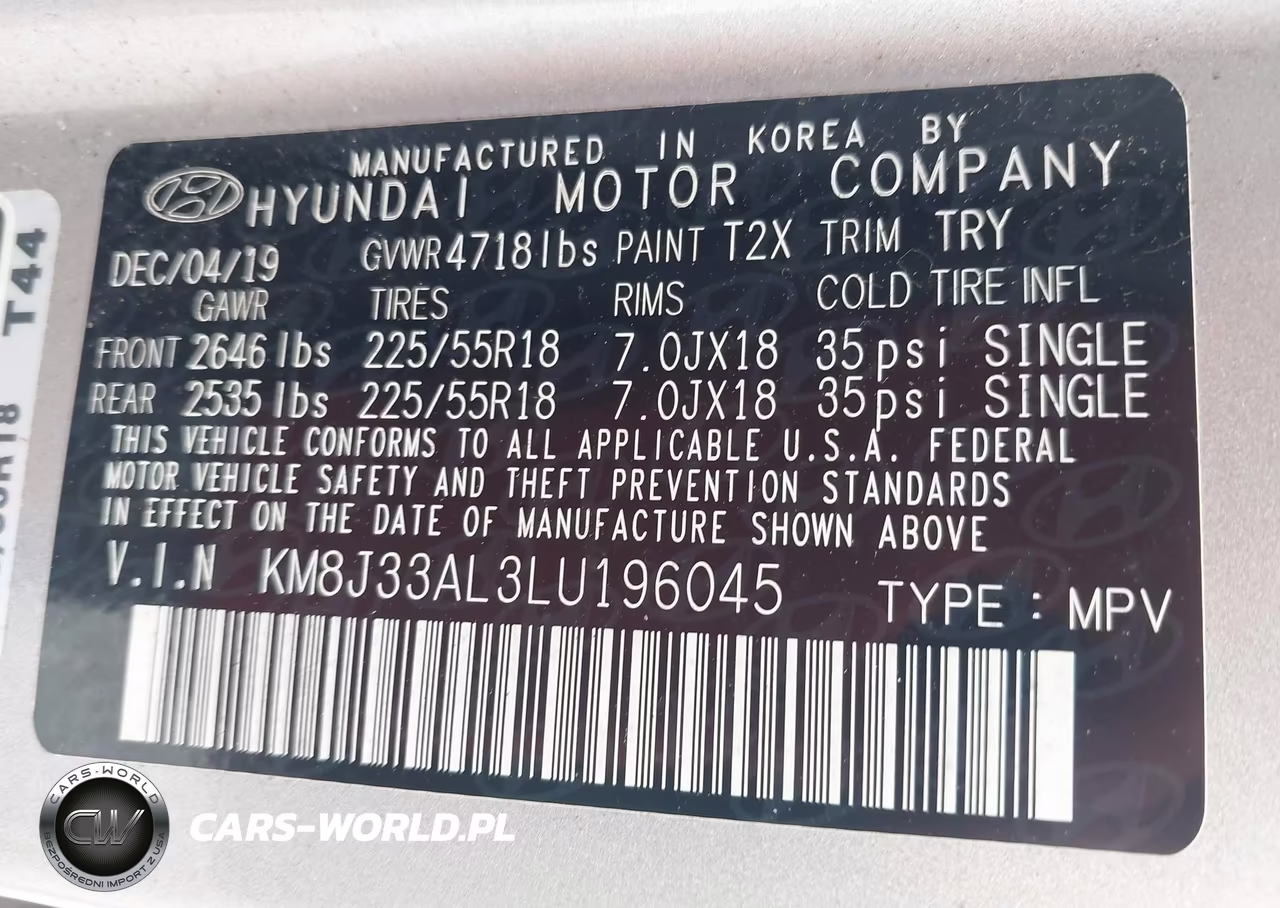 2020 Hyundai Tucson Ultimate VIN:KM8J33AL3LU196045 - 9