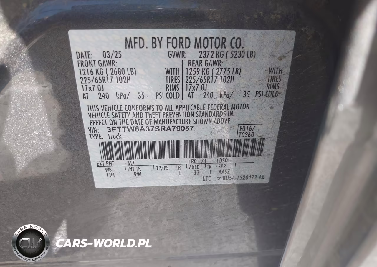 2025 Ford Maverick Xl VIN:3FTTW8A37SRA79057 - 9