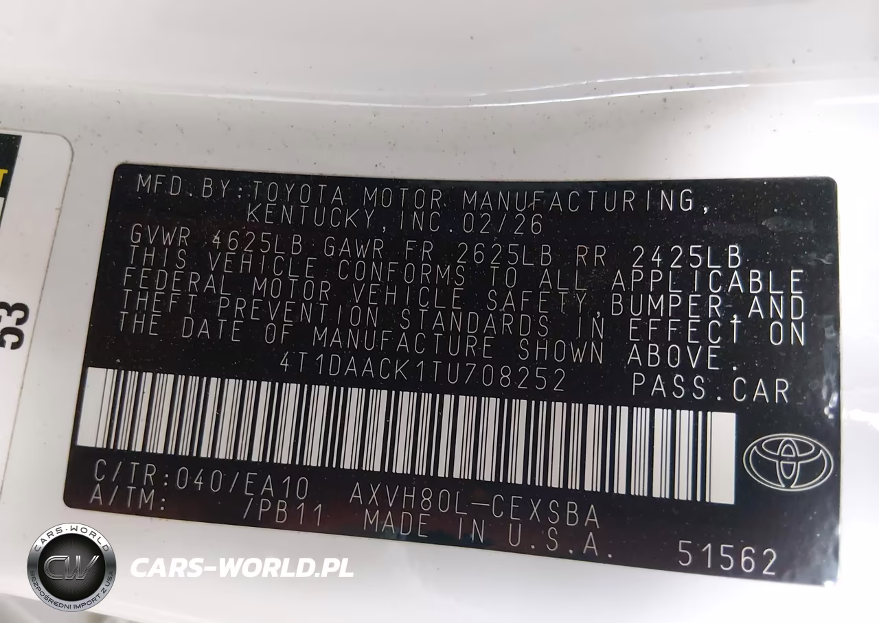 2026 Toyota Camry Se VIN:4T1DAACK1TU708252 - 9