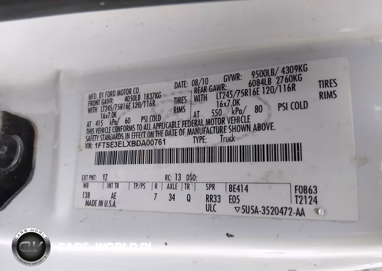 2011 Ford Econoline Commercial VIN:1FTSE3ELXBDA00761 - 9