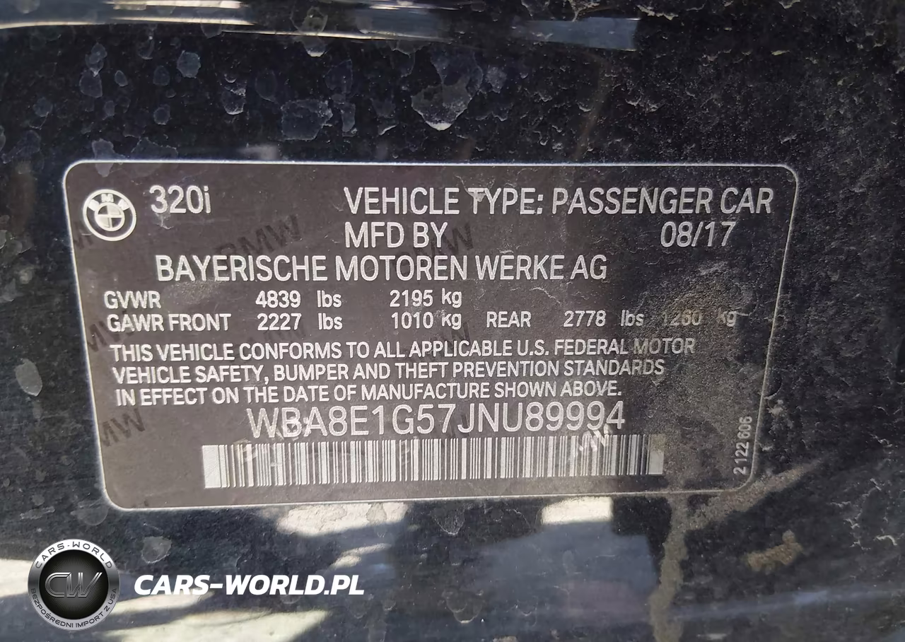 2018 BMW 320I VIN:WBA8E1G57JNU89994 - 9