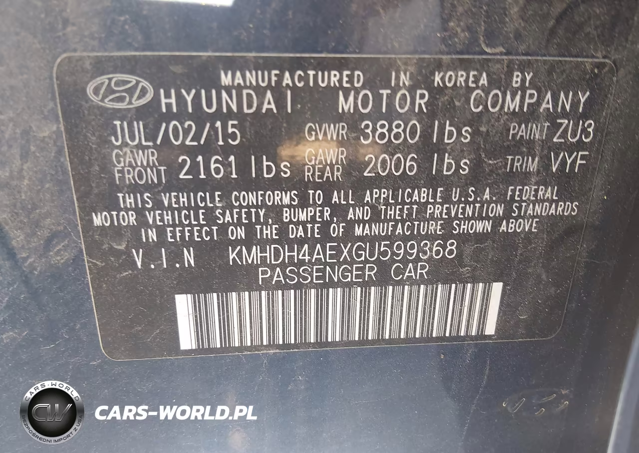 2016 Hyundai Elantra Se VIN:KMHDH4AEXGU599368 - 9