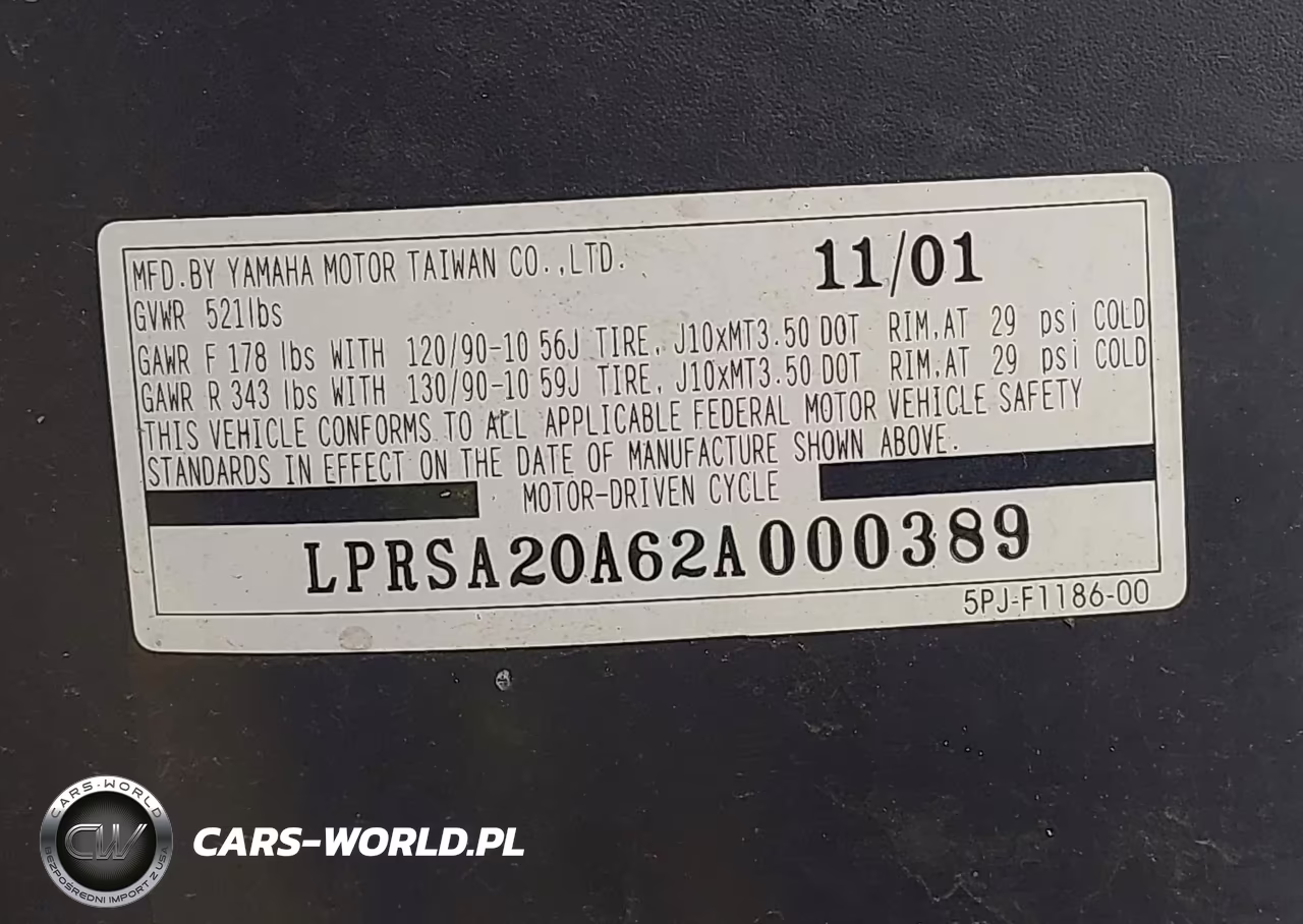 2002 Yamaha Yw50 Ap Zuma VIN:LPRSA20A62A000389 - 10
