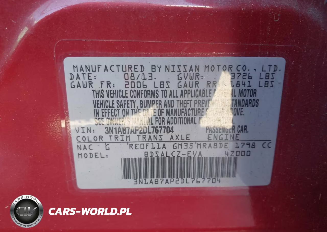 2013 Nissan Sentra S VIN:3N1AB7AP2DL767704 - 9