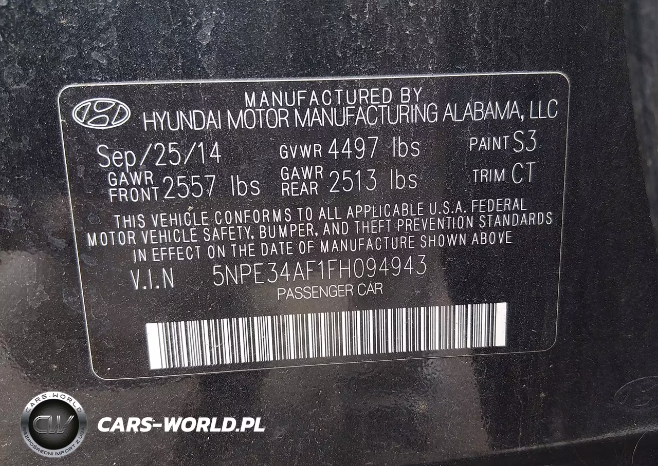 2015 Hyundai Sonata Sport VIN:5NPE34AF1FH094943 - 9