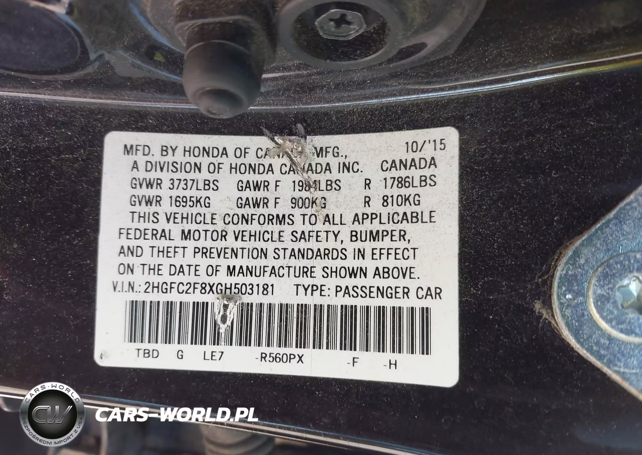 2016 Honda Civic Ex VIN:2HGFC2F8XGH503181 - 9