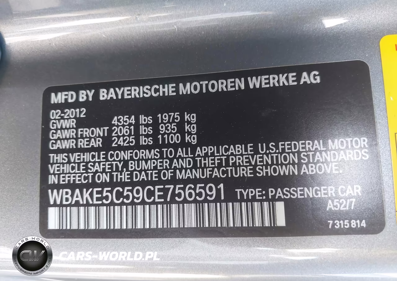2012 BMW 328I VIN:WBAKE5C59CE756591 - 9
