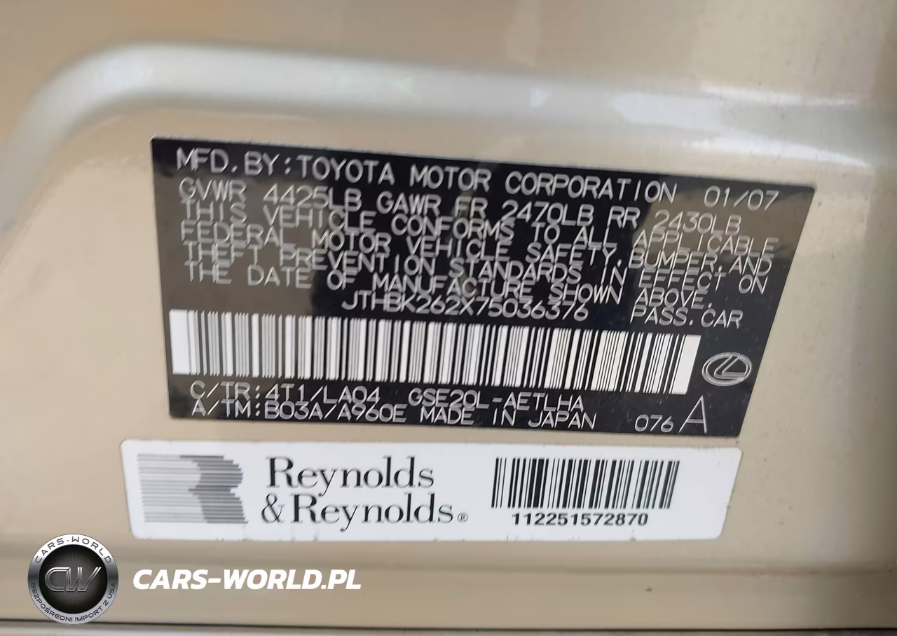 2007 Lexus Is 250 VIN:JTHBK262X75036376 - 9