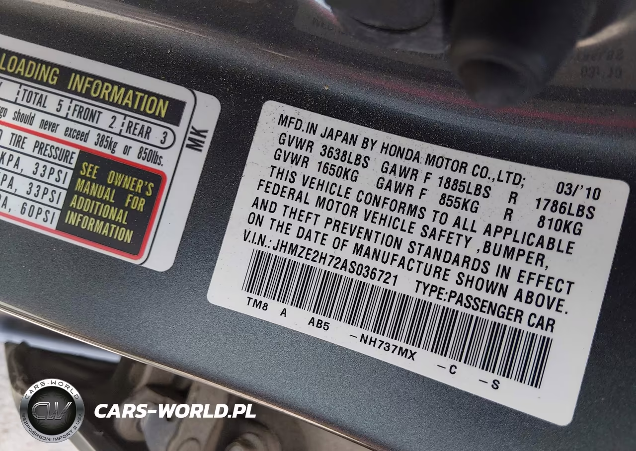 2010 Honda Insight Ex VIN:JHMZE2H72AS036721 - 9