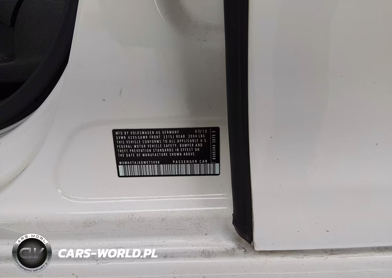 2013 Volkswagen Gti 4-Door (A6) (Discontinued) VIN:WVWHV7AJ6DW073008 - 9