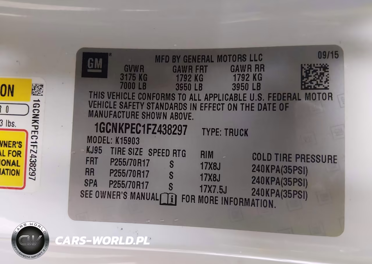 2015 Chevrolet Silverado 1500 Work Truck VIN:1GCNKPEC1FZ438297 - 9