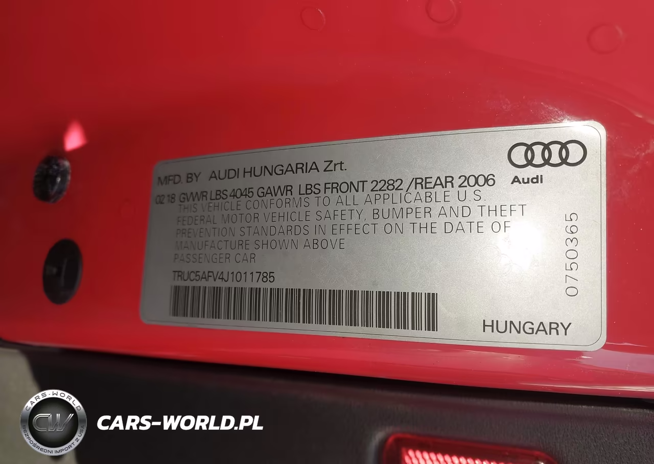 2018 Audi Tt 2.0T VIN:TRUC5AFV4J1011785 - 9