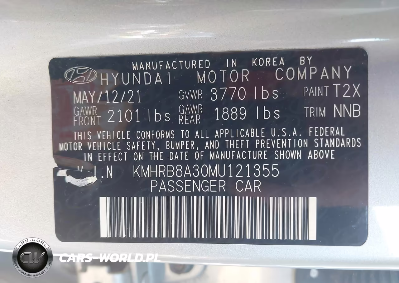 2021 Hyundai Venue Se VIN:KMHRB8A30MU121355 - 9