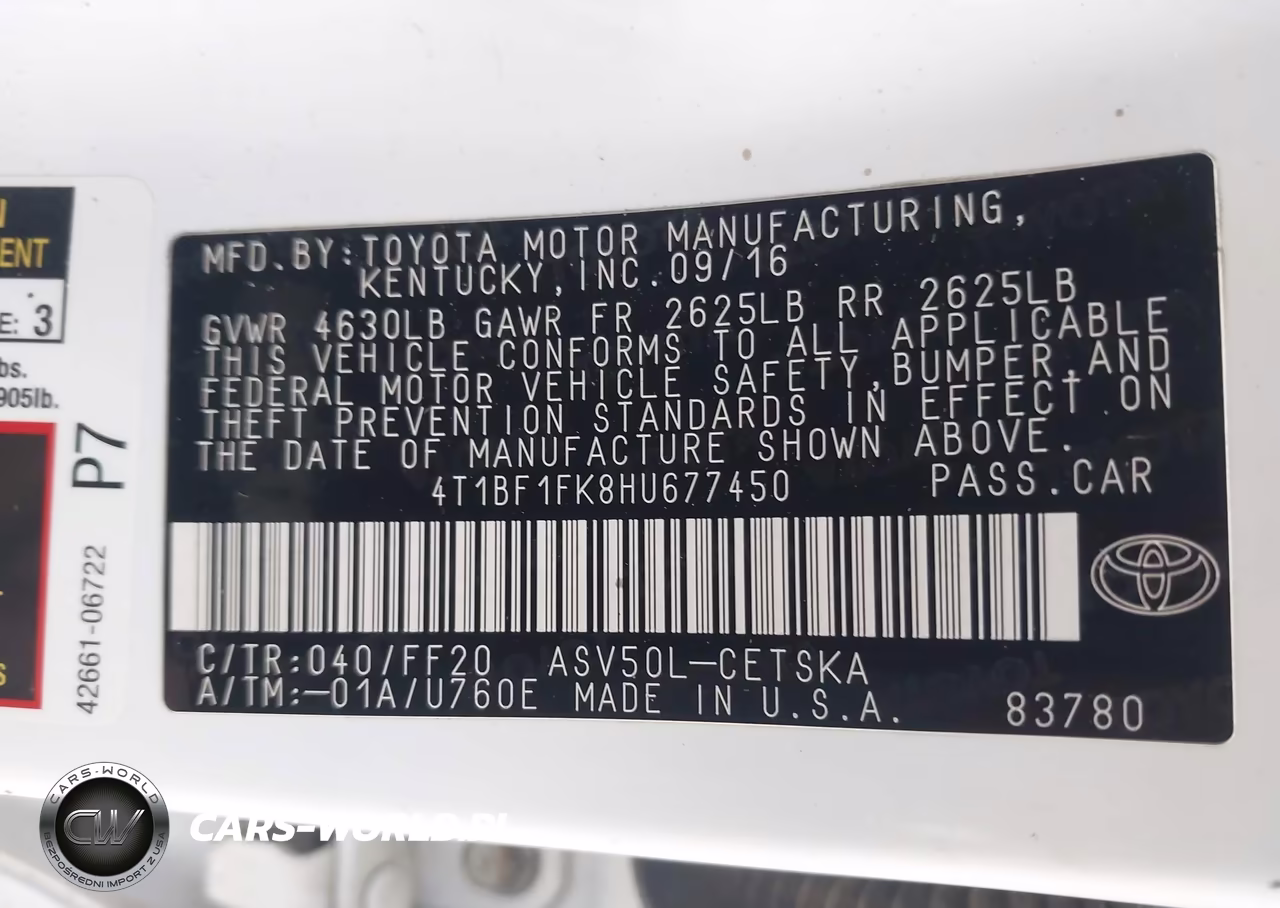 2017 Toyota Camry Se VIN:4T1BF1FK8HU677450 - 9