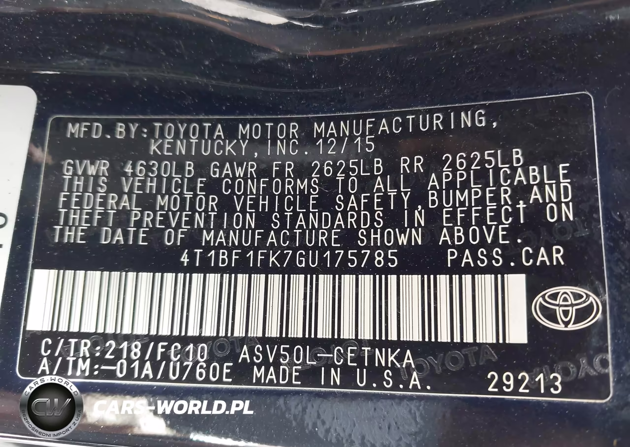 2016 Toyota Camry Le VIN:4T1BF1FK7GU175785 - 9