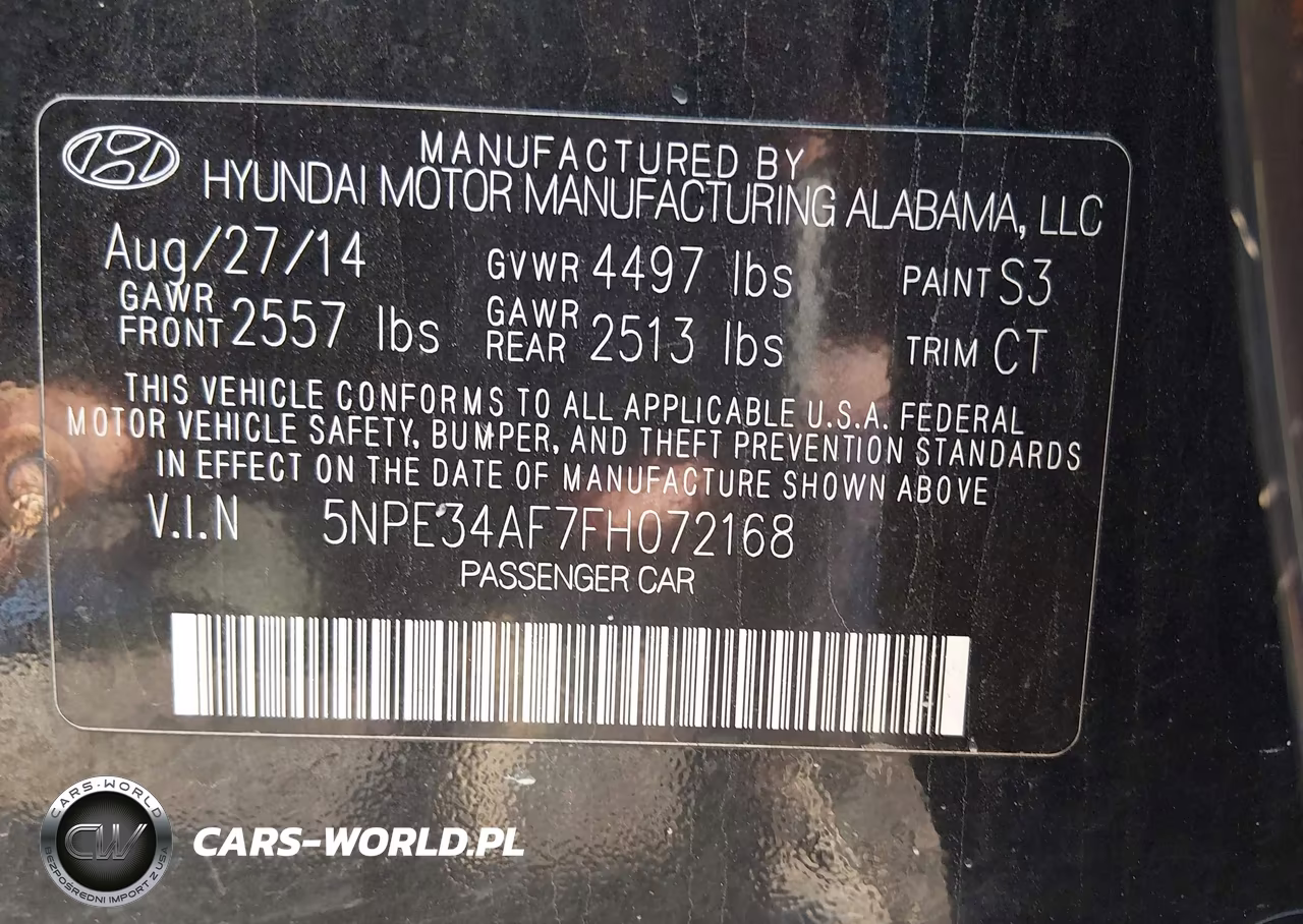 2015 Hyundai Sonata Sport VIN:5NPE34AF7FH072168 - 9