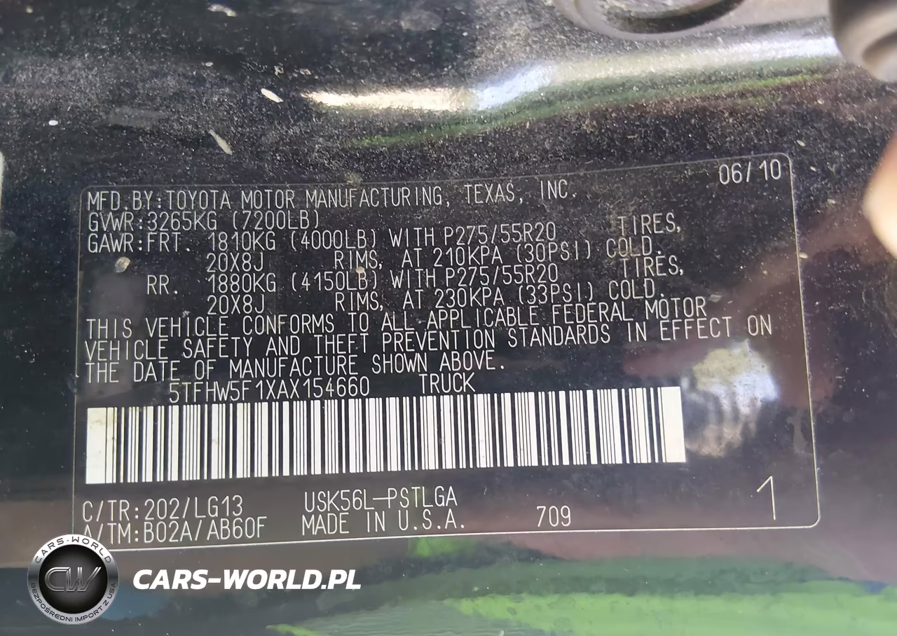 2010 Toyota Tundra Limited 5.7L V8 VIN:5TFHW5F1XAX154660 - 9