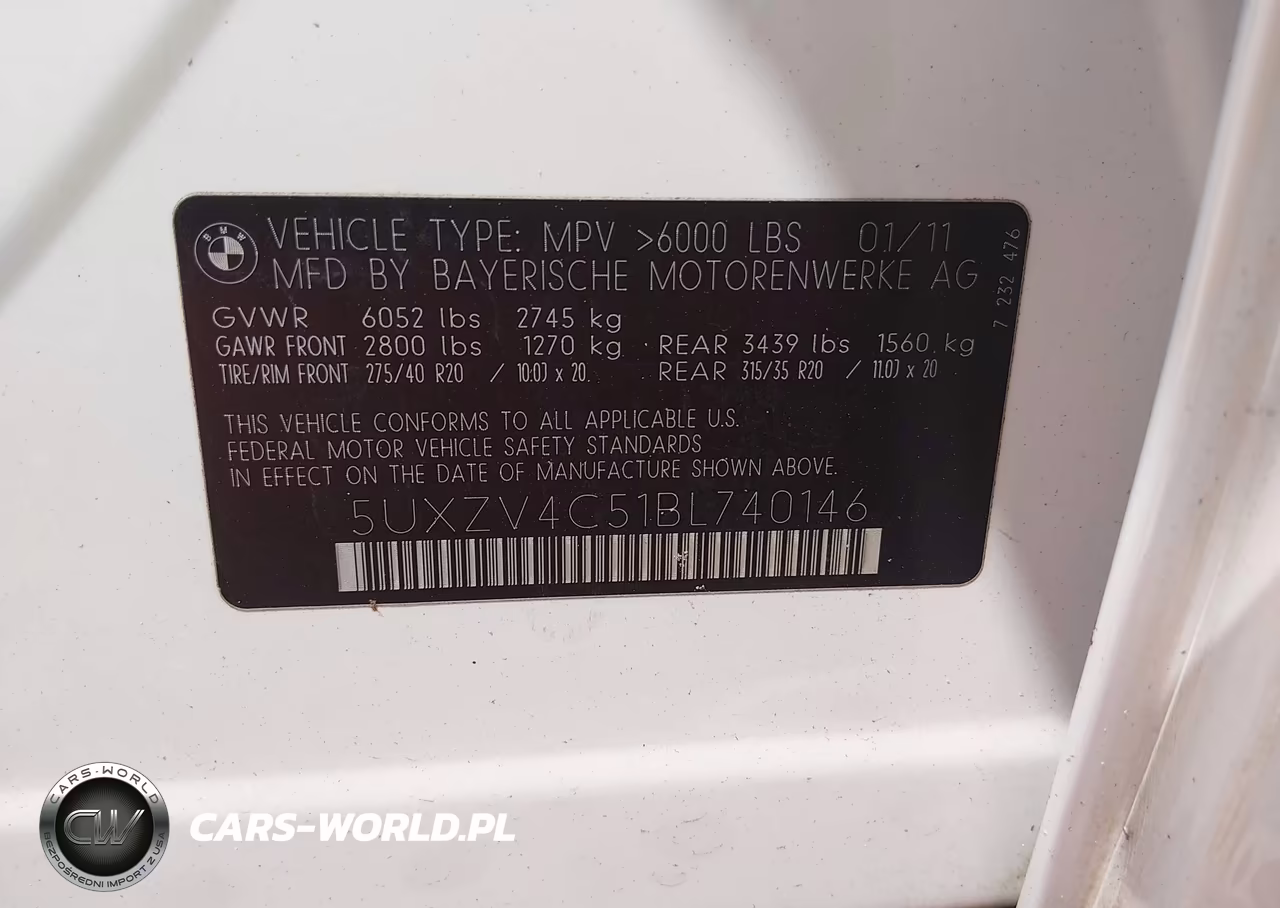 2011 BMW X5 VIN:5UXZV4C51BL740146 - 9