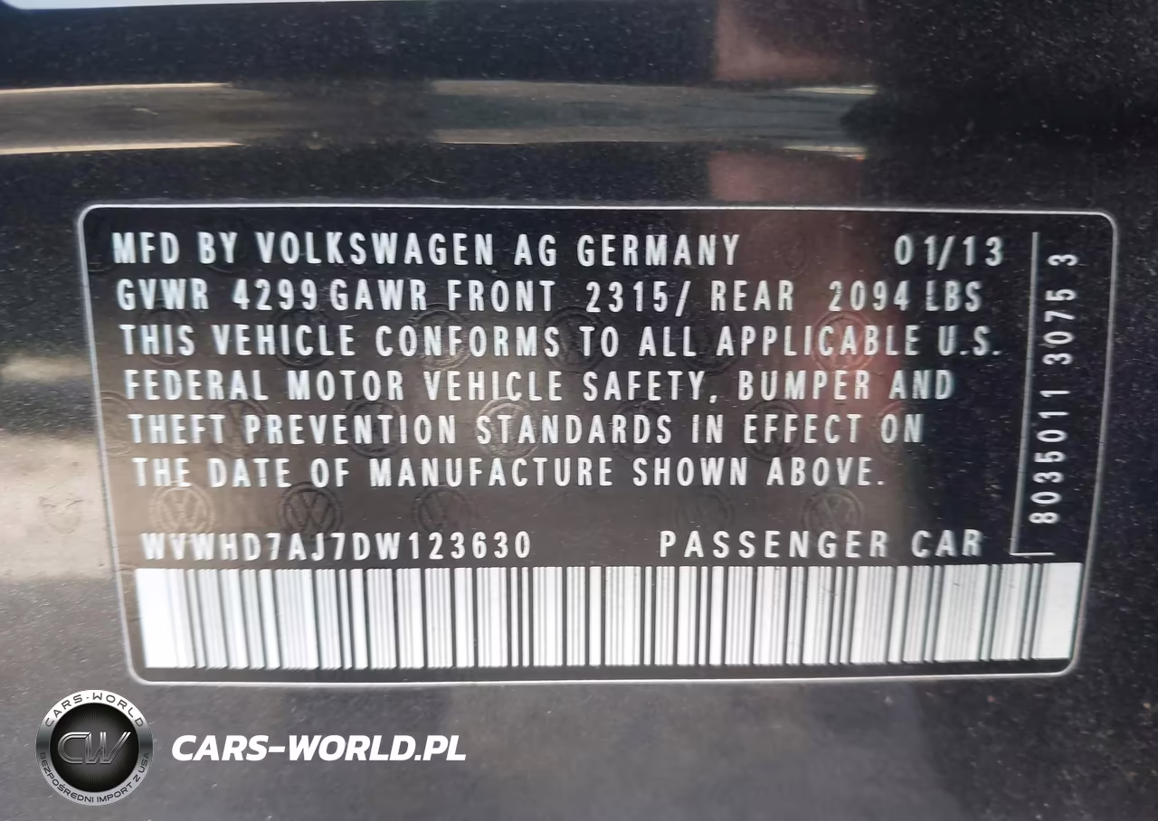 2013 Volkswagen Gti Sunroof Navi VIN:WVWHD7AJ7DW123630 - 9